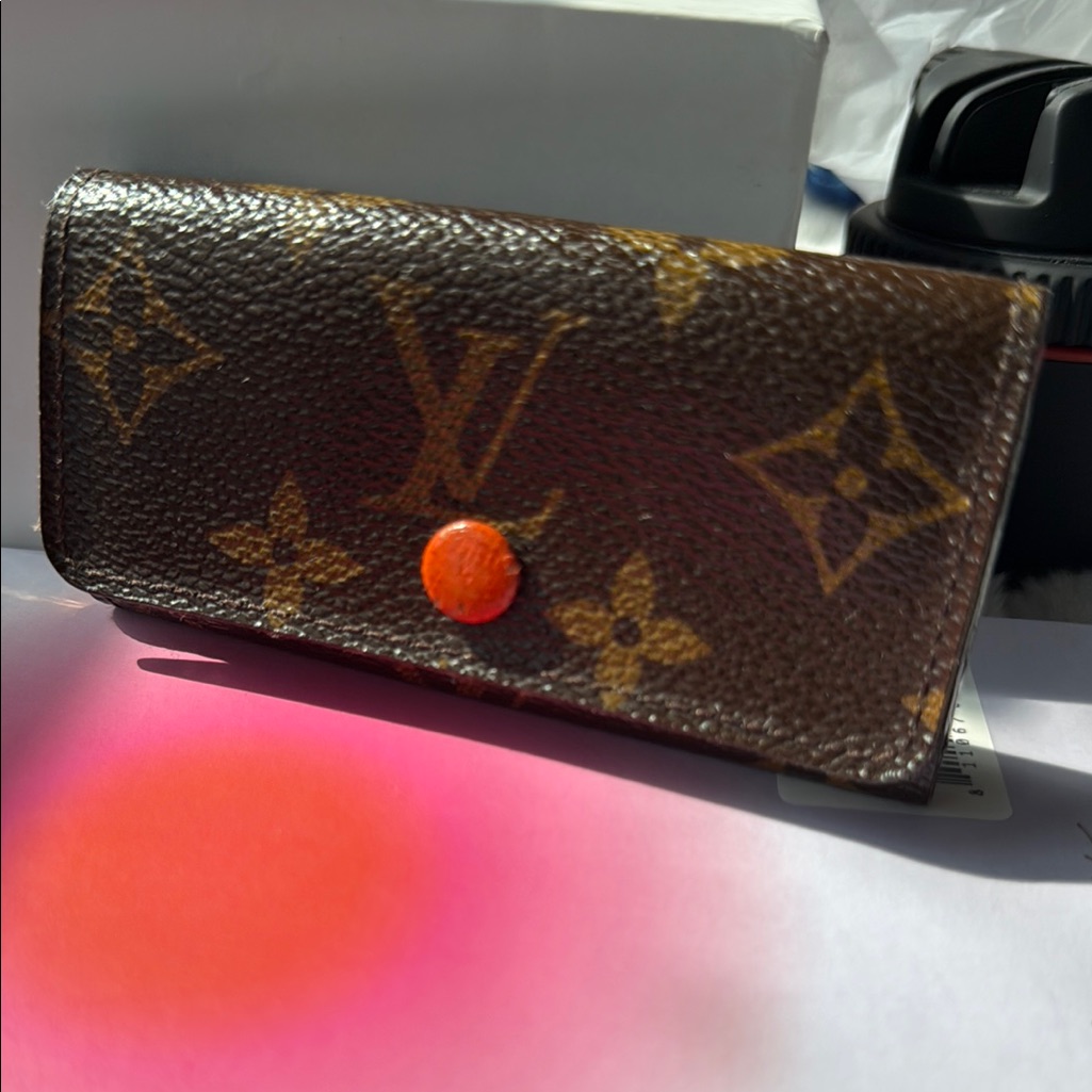 Louis Vuitton Brown And Orange Key Holder With Monogram